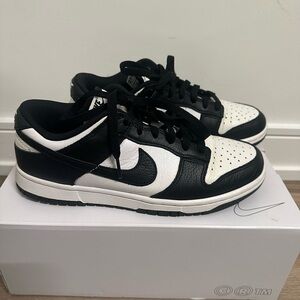 Nike Black and White Low-Top Dunk Sneakers